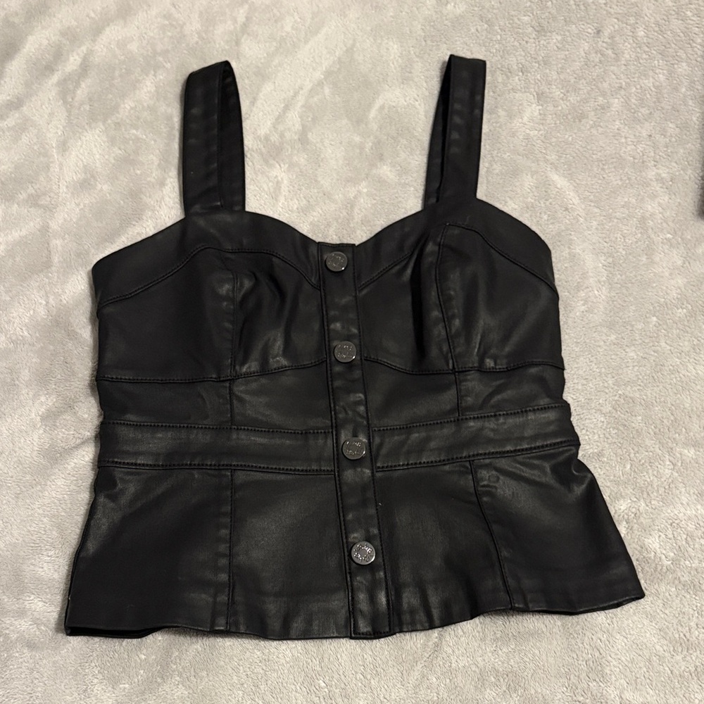 White House Black Market Black Button Coated Bustier